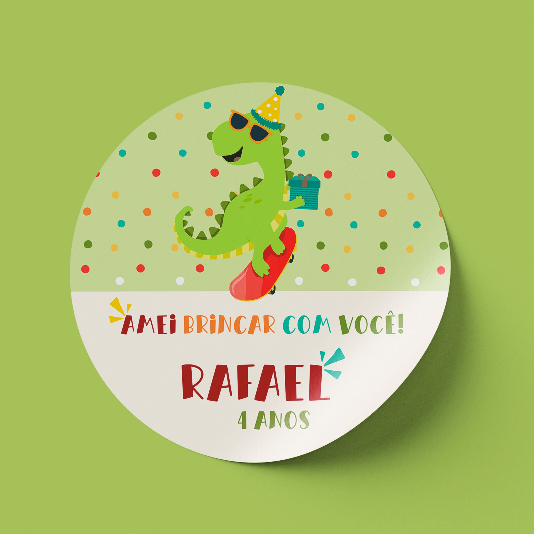 Tag Aniversário Dinossauro
