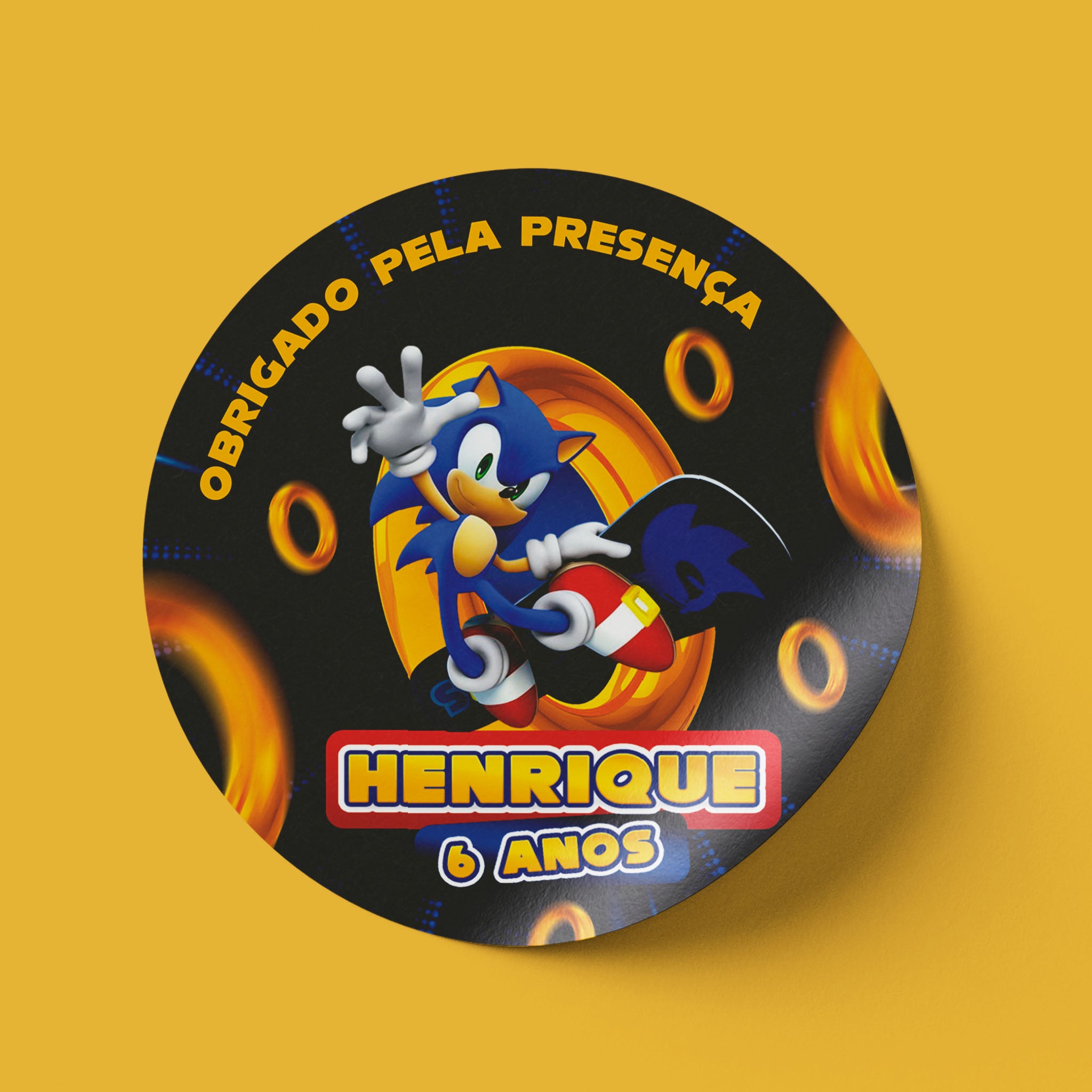 Tag Aniversário Sonic